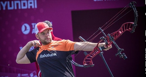 Mike “Mister Perfect” Schloesser took gold in the compound bow finals in Lausanne, Switzerland.
