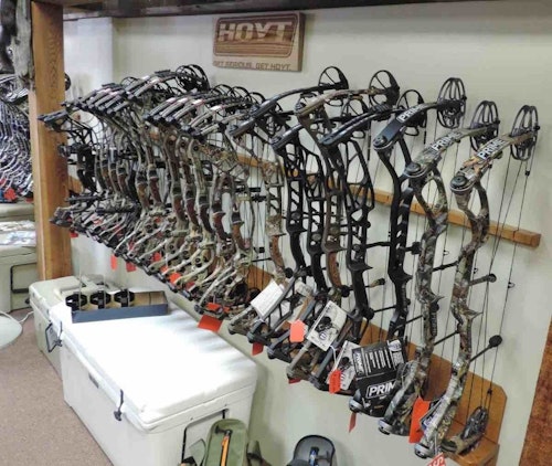 According to Justin Steinke of Butch’s Archery in Clintonville, Wisconsin, 2021 was a strong year for selling high-end compounds. (Photo courtesy of Justin Steinke/Butch’s Archery.)