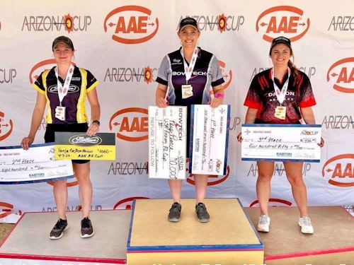 Paige Pearce used her Bowtech Reckoning 38 to win the gold medal for the third year in a row at the recent USAT Arizona Cup.