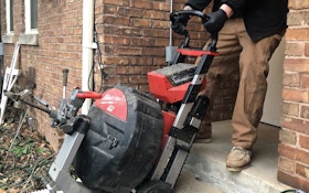 Battery-Powered Drain Machine With Lift-Assist Treads Lightens the Load