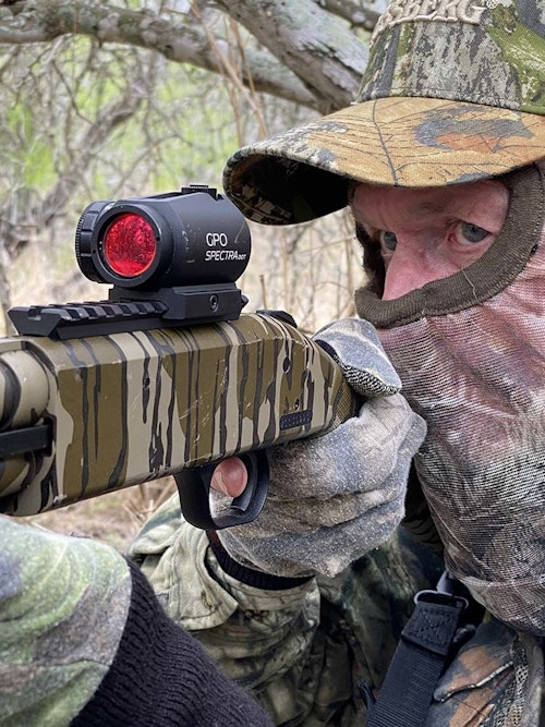 Adding an optic sight to the .410 will make precise shooting so much easier than when using open sights.