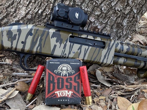 Boss Tom .410 turkey shotshells are one option on today’s market that features No. 9 or No. 9.5 tungsten or TSS shot, which turns the payload of the .410 into a lethal load. Using a full or extra-full choke tube will improve the performance of modern TSS or tungsten shot exponentially.