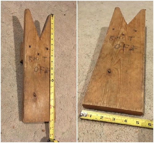 The author has made a half dozen boot pullers for use at home, as well as hunting destinations in neighboring states. He leaves one wherever he plans to hunt/hike in rubber boots.