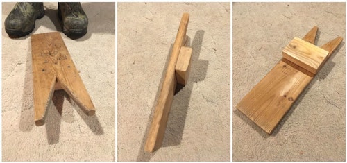 This DIY design for a boot puller was discovered at a hunting camp in Illinois. Called the "Boot Off,” it works like magic.