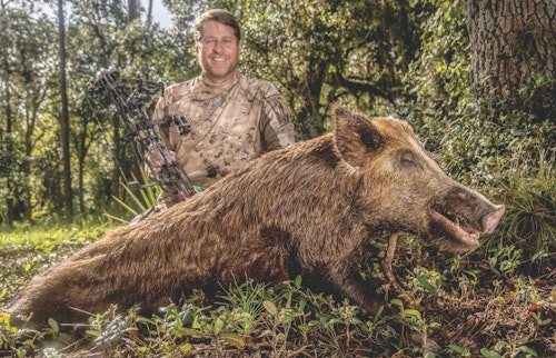 Easton’s Gary Cornum used this offseason hog hunt to prep for a North Dakota mule deer adventure, where small-diameter shafts are optimal for longer distances in windy conditions.