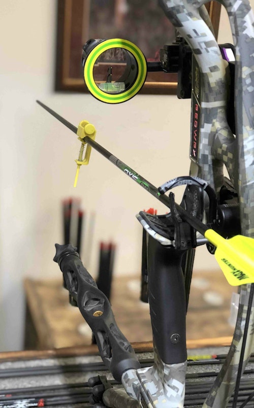 Getting ready for testing in the author’s at-home bow shop.