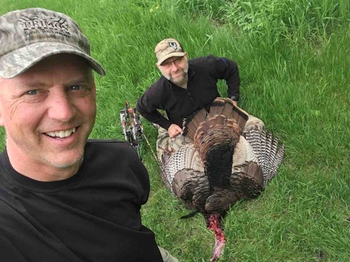 One final photo from the 2022 spring turkey season. The author and his buddy, Scott, with a noontime gobbler.