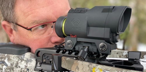 The Garmin Xero X1i laser rangefinding scope indicates exact range to the target, plus whether the bow is level. It will also show objects in the arrow’s path.