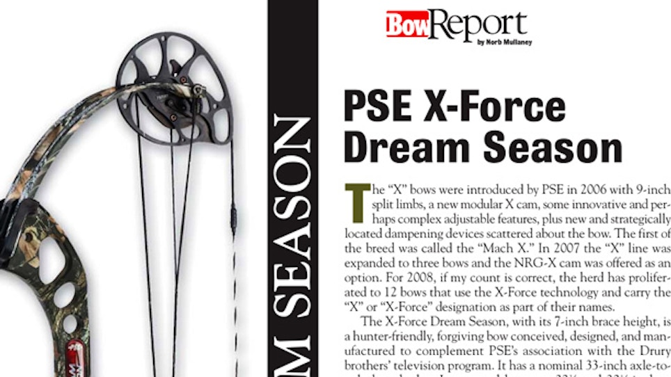 Bow Report: PSE X-Force Dream Season