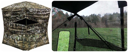The Primos Double Bull SurroundView 360 has one-way, see-through walls, making it easy for you to spot game.