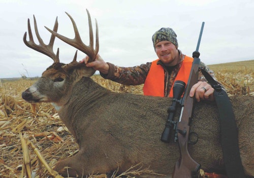 The author nailed this South Dakota bruiser on the first afternoon of his 2015 firearms hunt after gaining permission to hunt on private land.