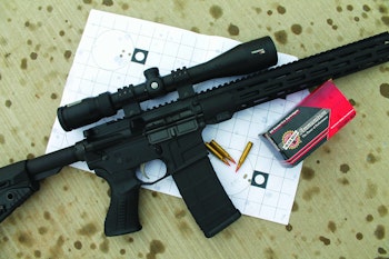 Accuracy was great with the best three-shot group being 0.41 inch using the Black Hills load. Overall, the Recon preferred the Black Hills, averaging 0.86-inch for five, consecutive three-shot groups. (Photo: Scott Mayer)
