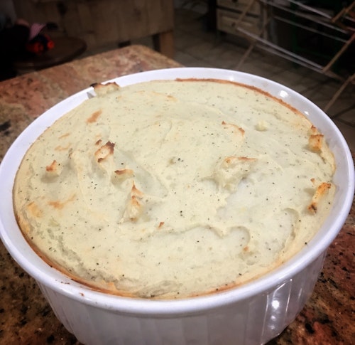 Bake the shepherd's pie at 350 degrees for 25 minutes or until the potato topping begins to brown around the edges. Photo: Amy Hatfield