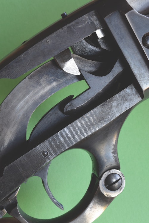 The striker/sear union in this Savage 99 is apparent. But before grabbing a file or stone, think hard!