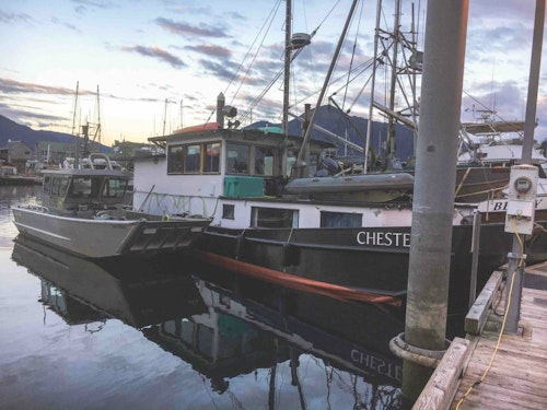 Scott Newman of Alaska Bear Guides bases his brown bear hunts off the Chester B, a comfortable ship that can haul a 16-foot skiff and small inflatable boat on the bow as well as tow the landing craft for actual hunting.