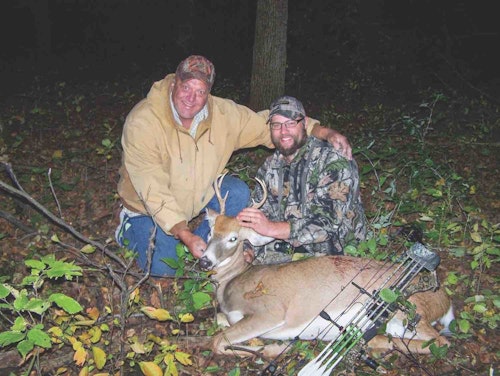 The author and his father with a young buck from their home farm. Both men enjoy improving the habitat for all wildlife, whitetails included.
