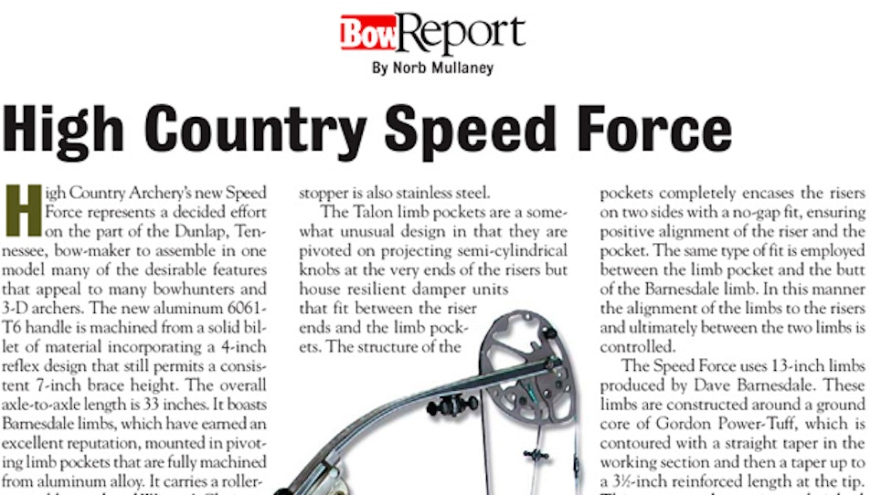 Bow Report: High Country Speed Force