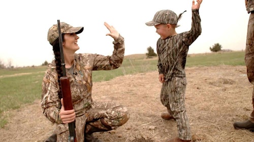 Melissa and her son, Jax, celebrate his first turkey.