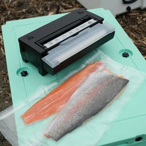 A PacBak cooler/vacuum sealer combo allows you to lock in perfect flavor right after you catch a fish, regardless of whether you’re fishing from shore or in a boat.
