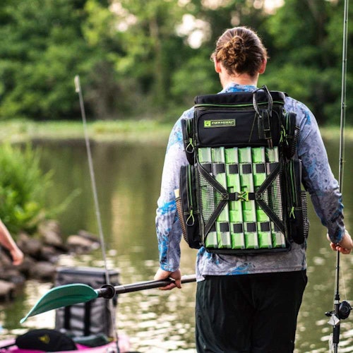 With the backpack’s five large exterior storage pockets and four rubber mesh slip pockets, anglers will have plenty of room to store all their accessories.
