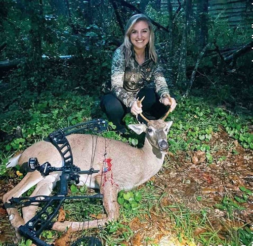 Post on the Mission Archery Facebook page: “Rachel Raley with her first deer ever. We love seeing the #MissionFamily enjoying firsts’ in the outdoors. Congrats Rachel!”