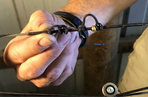 Learning to tie a D-loop is super simple and can really save you on a hunt when your old loop craps out.
