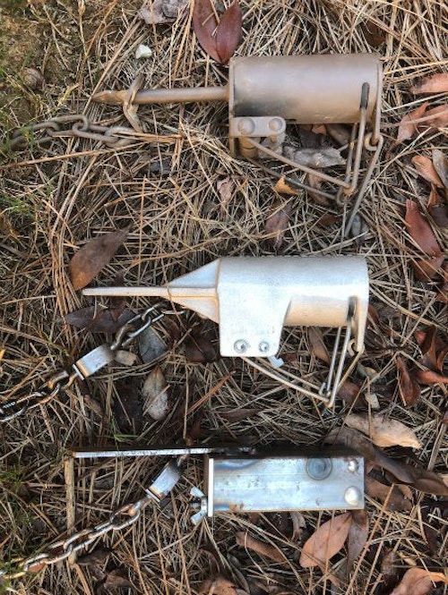 Dog-proof raccoon traps are cylindrical or square steel tubes and feature a trigger on the bottom of the inside that must be pushed or pulled, depending on the model, to trip the trap. These traps are the best at targeting only raccoons and opossums, since these animals can reach in and pull the trigger up. Not only are these highly effective traps, but they don't catch the neighbor's dog.