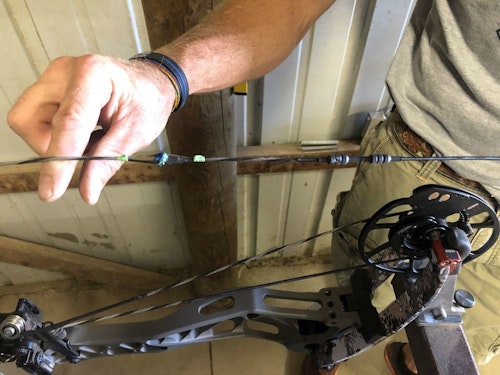 Fixing peep rotation is super simple. Press the bow, remove the string from the top cam and make your .25-inch-at-a-time clockwise or counterclockwise rotation. Never settle for a peep that doesn’t come back perfectly.