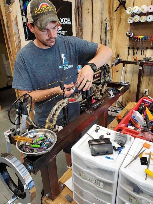 Kansas Archery Center in Manhattan, Kansas, competes with several large outdoor retailers in Kansas City, Missouri, but excels due to outstanding customer service.