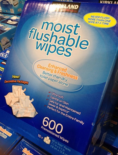 An asterisk on flushable wipe usage