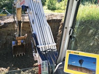 Instrument helps calculate depth and grade for septic installations