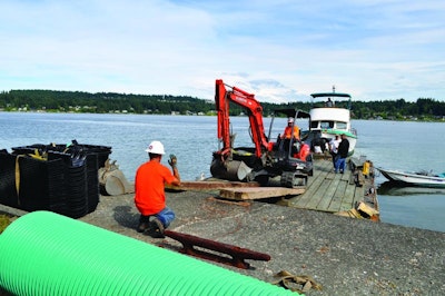 Installer Uses Technology To Place A Septic System On A Small Waterfront Lot On The Puget Sound