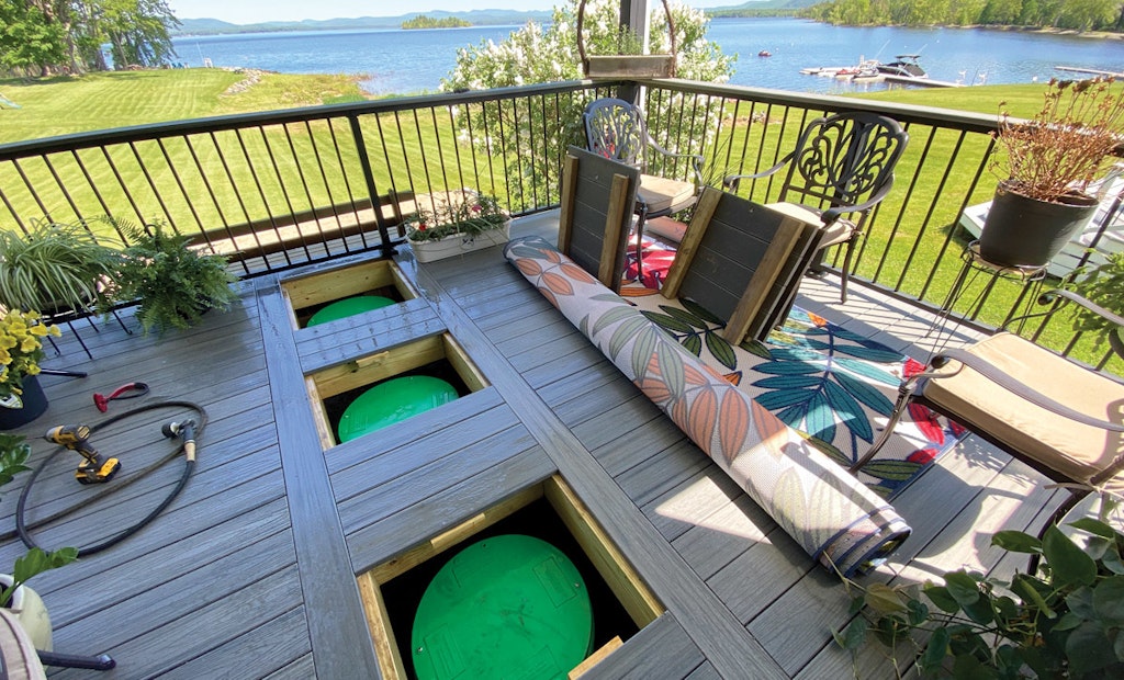 Norweco Singulair Unit and Presby Enviro-Septic Dispersal System Solve Tricky Install for Adirondack Septic Tank