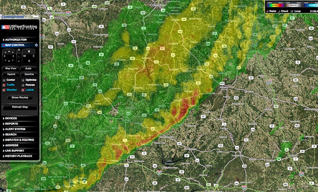 Weather Overlay in GPS Tracking Keeps Workers Ahead of Trouble