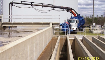 Combination truck removes sand and grit at wastewater plant