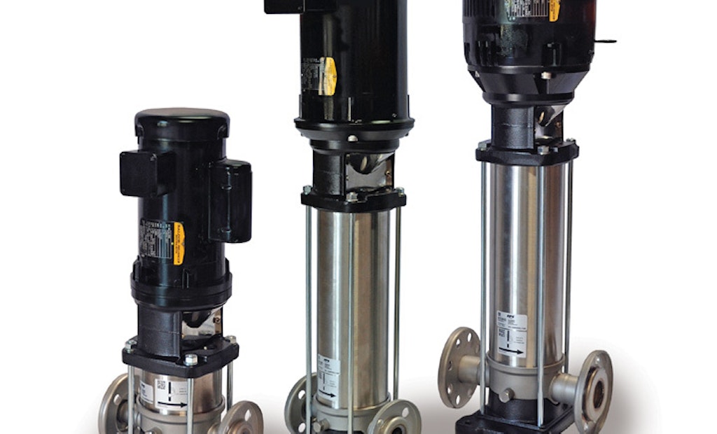 Vertical booster pumps save space, conserve energy